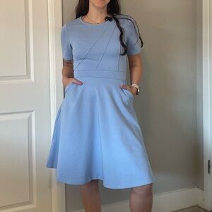 Chic Light Blue Midi Dress